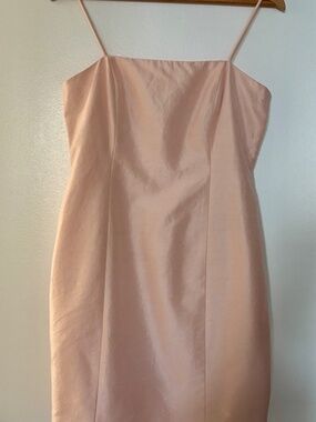 Vintage 1995 Silk Mini Dress | Blush Pink Spaghetti Strap Cocktail Evening Wear